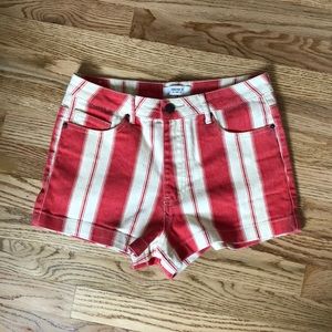 Stripped cream & red shorts